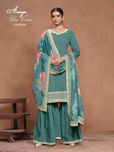 ROMAN SILK EMBROIDERY WORK SUIT
